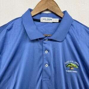 US Open Polo Shirt Men's XL Blue 121st Torrey Pines Embroidered Logo Golf USGA